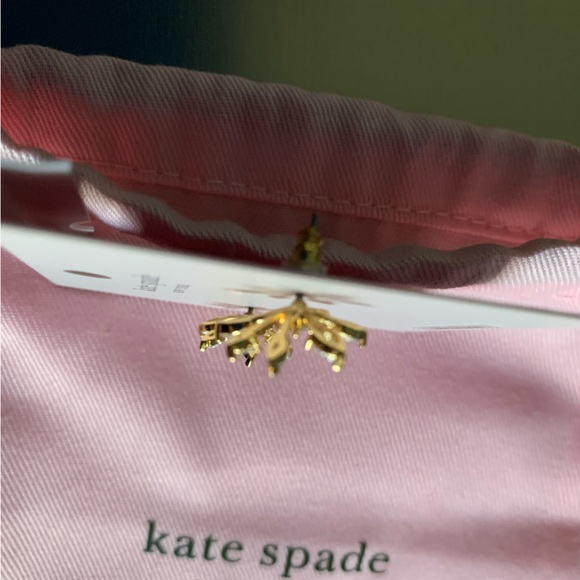 NWT authentic kate spade snowflake stud earrings goldtone BNWT - Picture 9 of 11